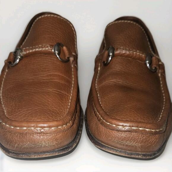 Men\'s Sandro Moscoloni Sandrino Pebbled Leather Loafers Size 10D Brown Spain main image 2